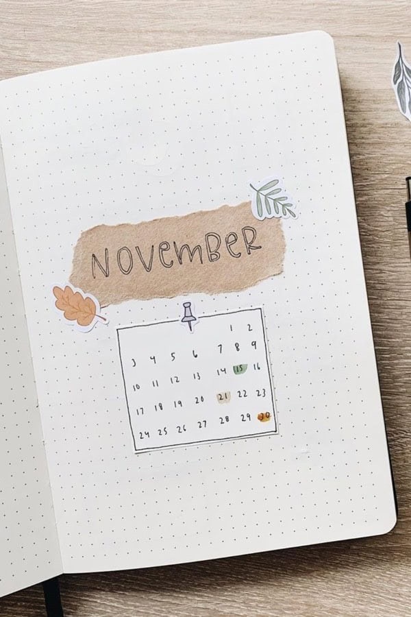 November Cover With Stickers