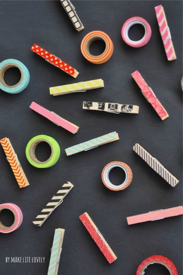 Washi Tape Clothespins Tutorial