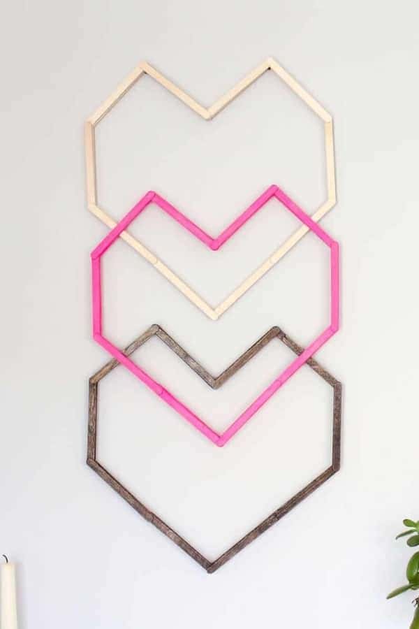 GEOMETRIC HEART DIY WALL ART