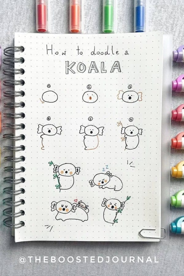 Koala Bullet Journal Doodles