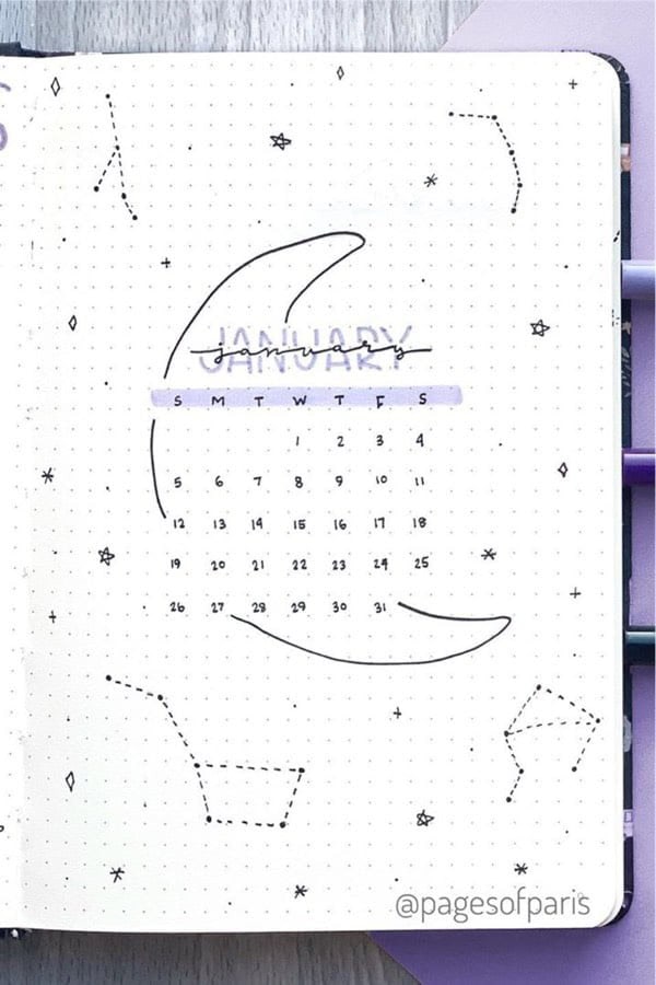 Monthly Cover With Constellations