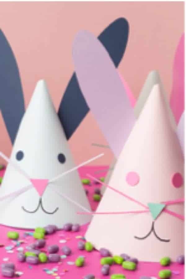 DIY bunny party hats