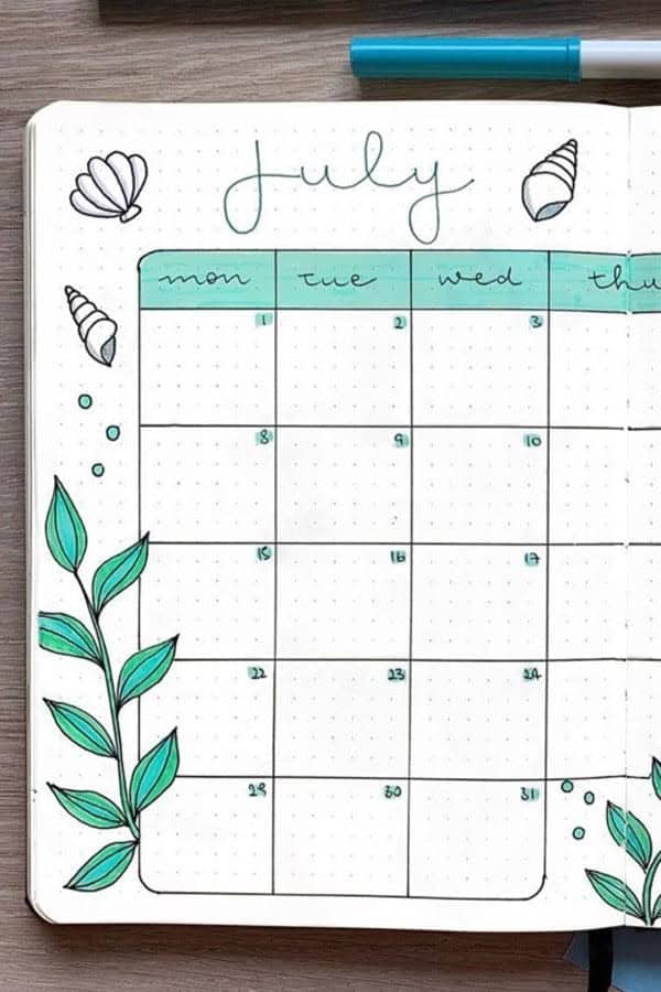 Green Monthly Layout