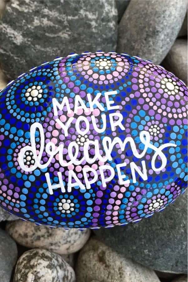 Inspirational Quote Painted Stone