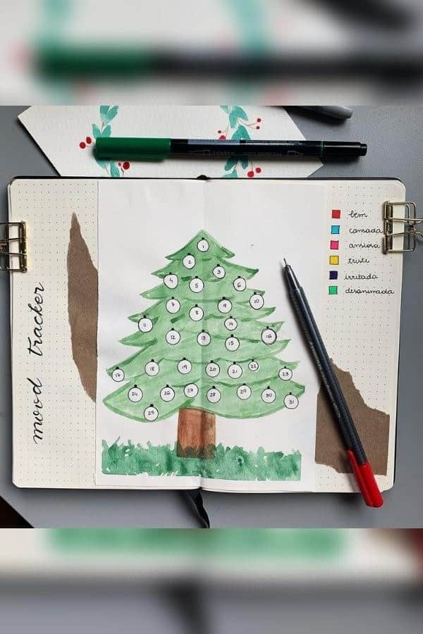 DECEMBER CHRISTMAS-THEMED MOOD TRACKER