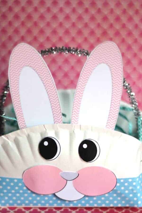 PAPER PLATE EASTER BUNNY BASKET