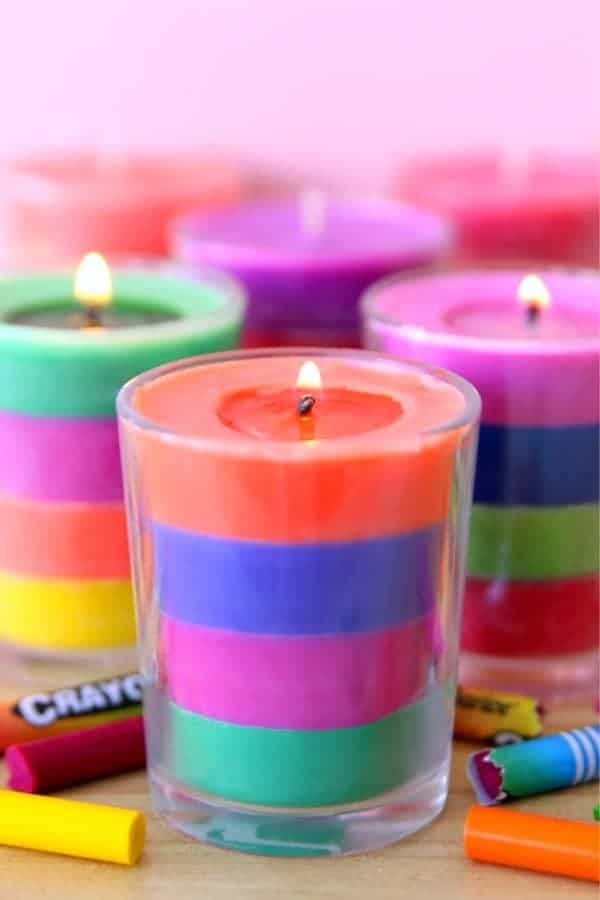 DIY Layered Crayon Candles