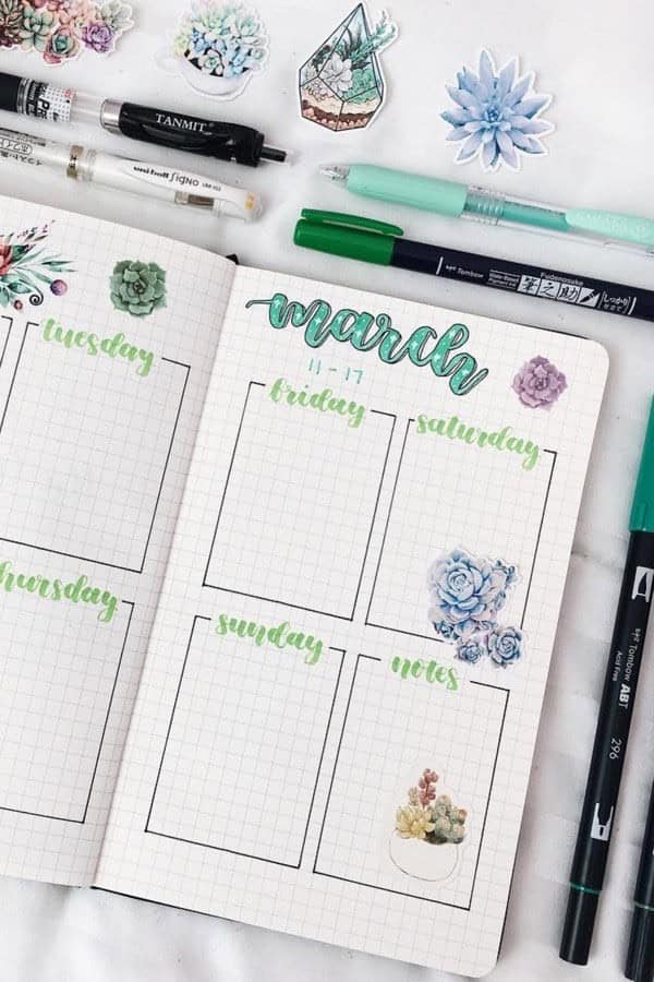 Floral Weekly Spread