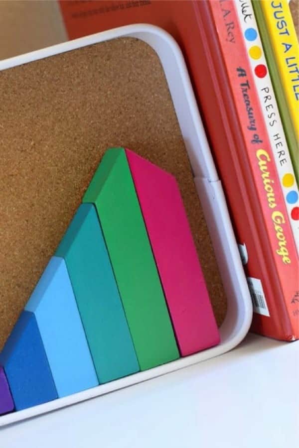 Easy DIY Pattern Block Bookends