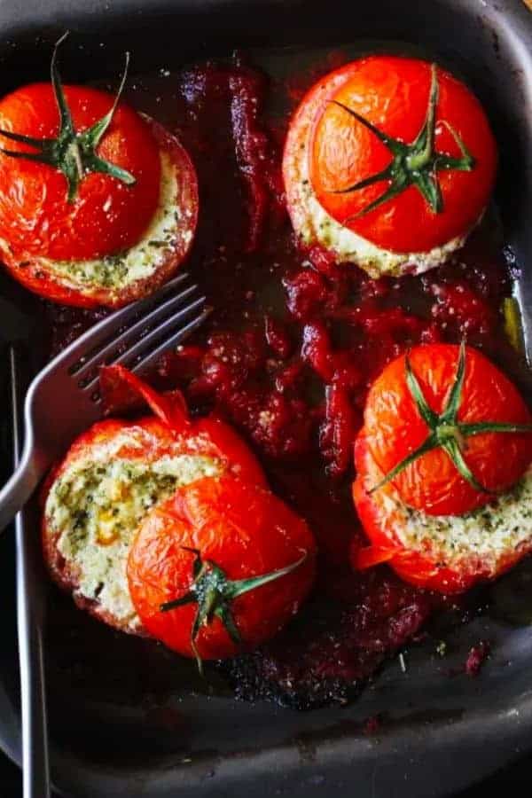 RICOTTA AND PESTO STUFFED TOMATOES