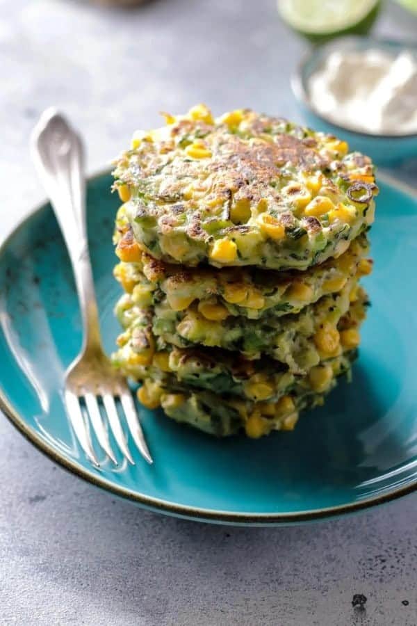 VEGAN ZUCCHINI & CORN FRITTERS