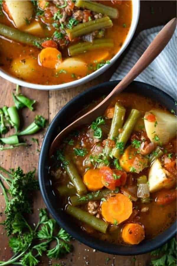 Instant Pot Ground Beef Hamburger Soup