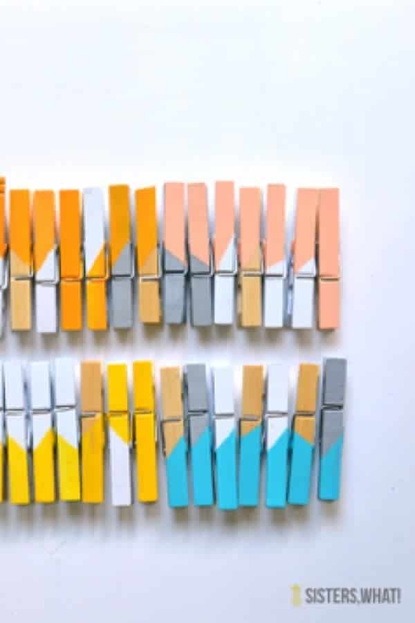 DIY Color Block Clothespins Magnets