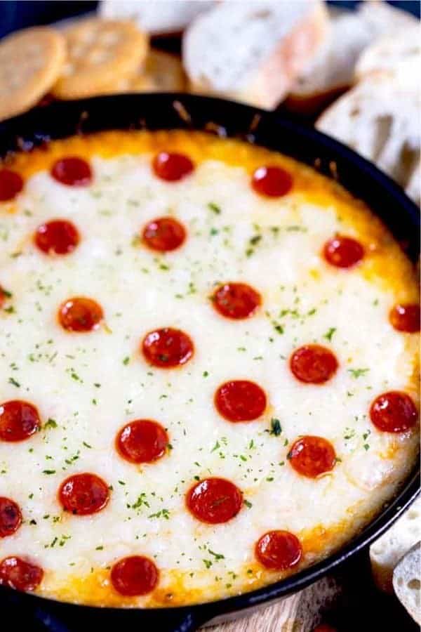 Cheesy Pizza Dip with Pepperoni