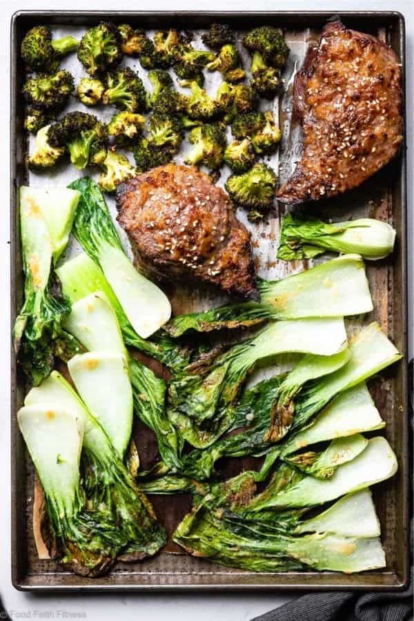 Asian Miso Steak Sheet Pan Dinner