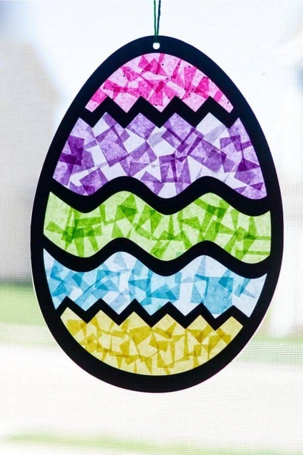 Easter Egg Tissue Paper Stained Glass Craft