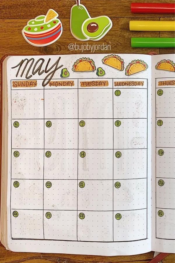 Taco Monthly Spread