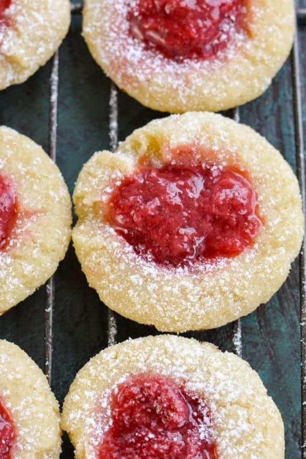 STRAWBERRY JAM THUMBPRINT COOKIES