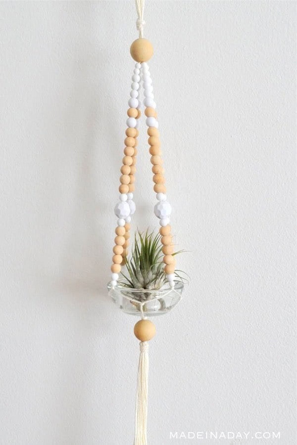 Easy Beaded Macrame Plant Holder