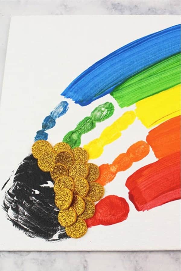 St. Patrick’s Day Handprint Rainbow Art For Kids