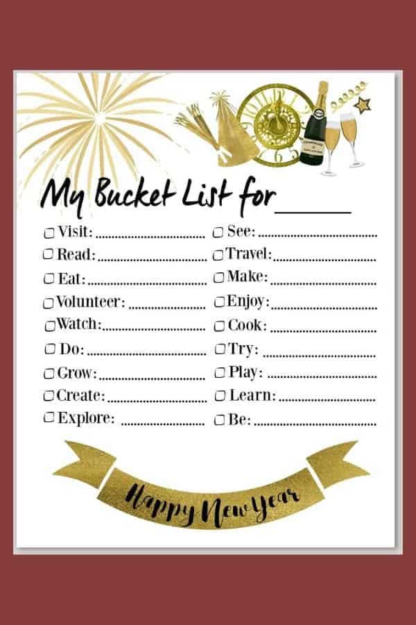 NEW YEAR’S BUCKET LIST PRINTABLE