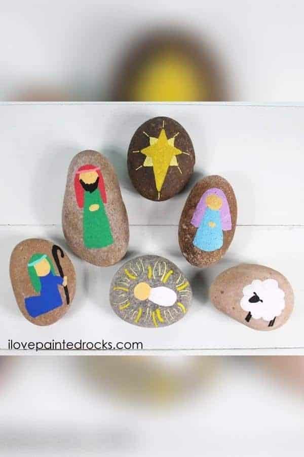 NATIVITY SET PAINTED ROCKS CRAFT