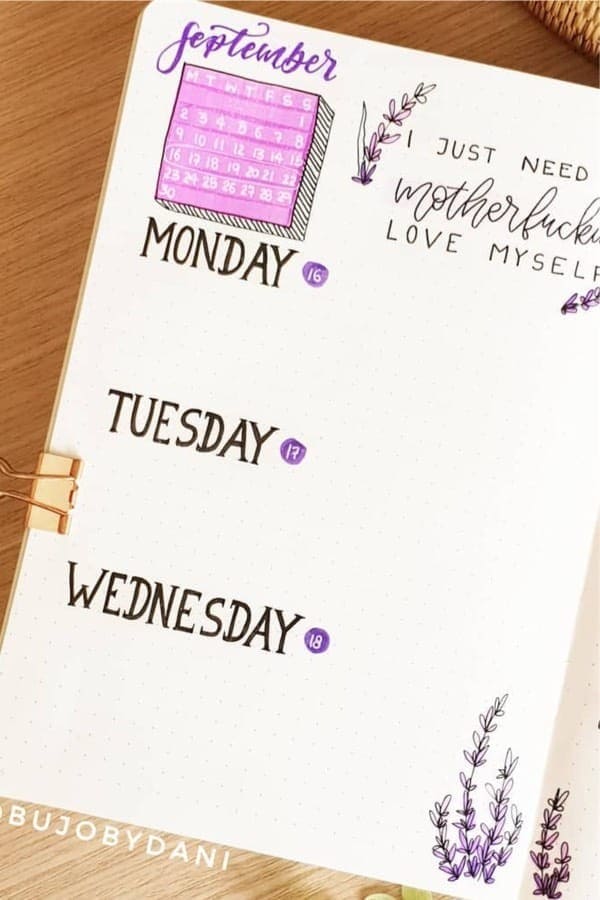 Purple Weekly Spread