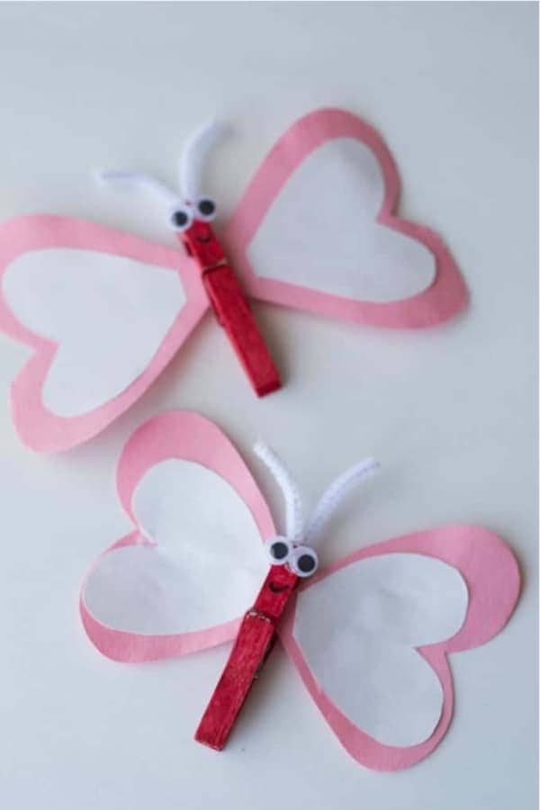 Heart Butterfly Craft for Valentine’s Day