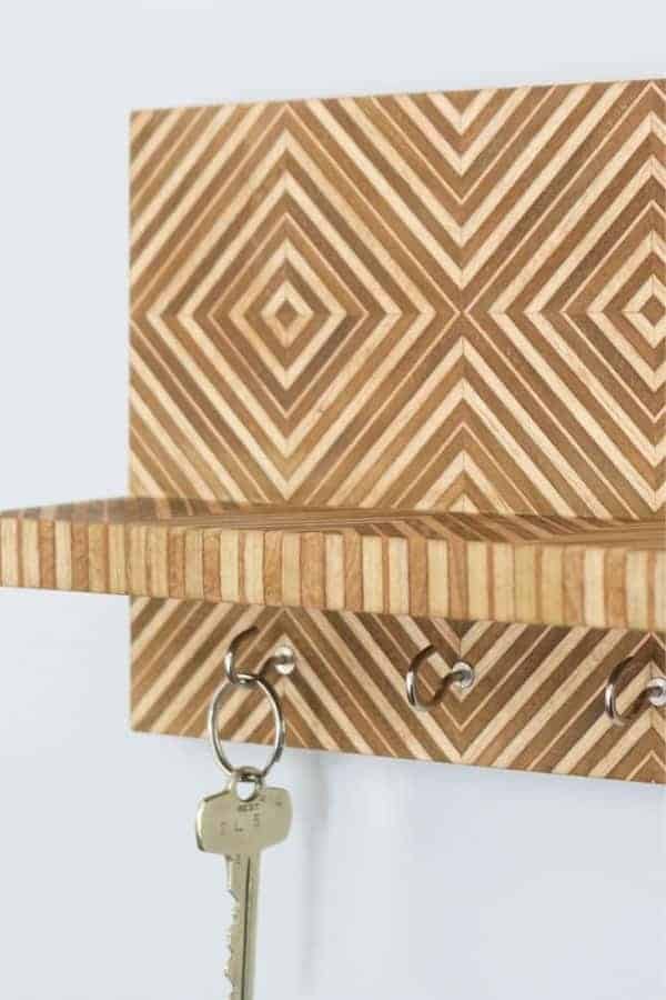 DIY Patterned Plywood Key Holder