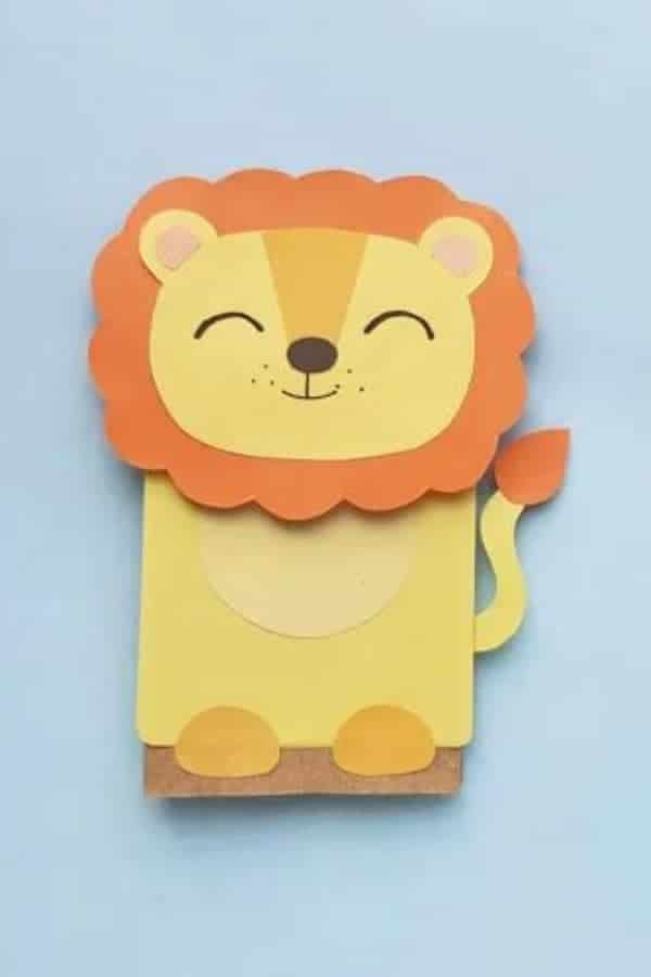 PAPER BAG LION PUPPET