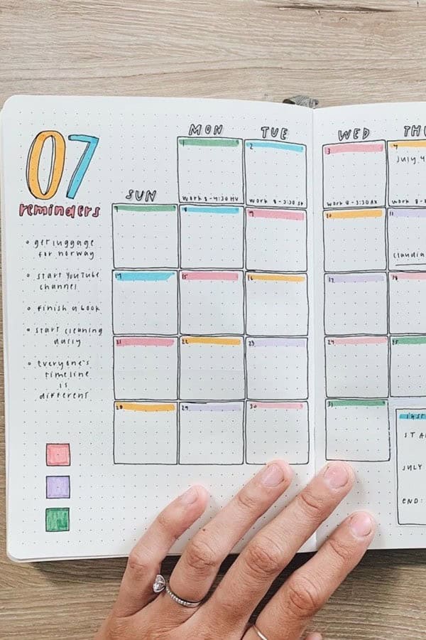 Colorful Bujo Layout