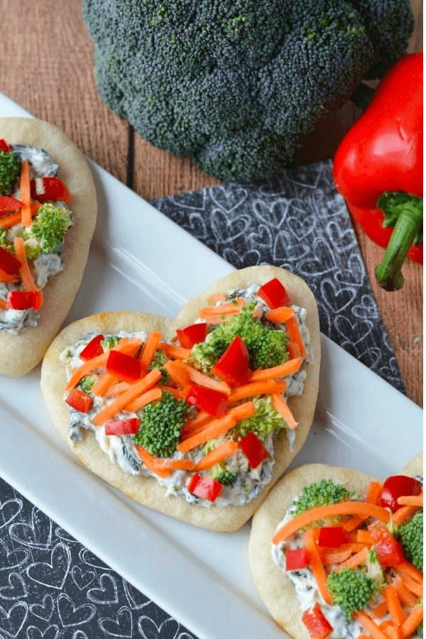 Heart Shape Vegetable Pizza