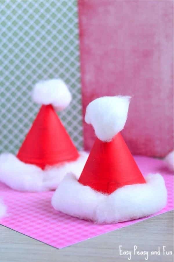 Paper Plate Santa Hats Craft