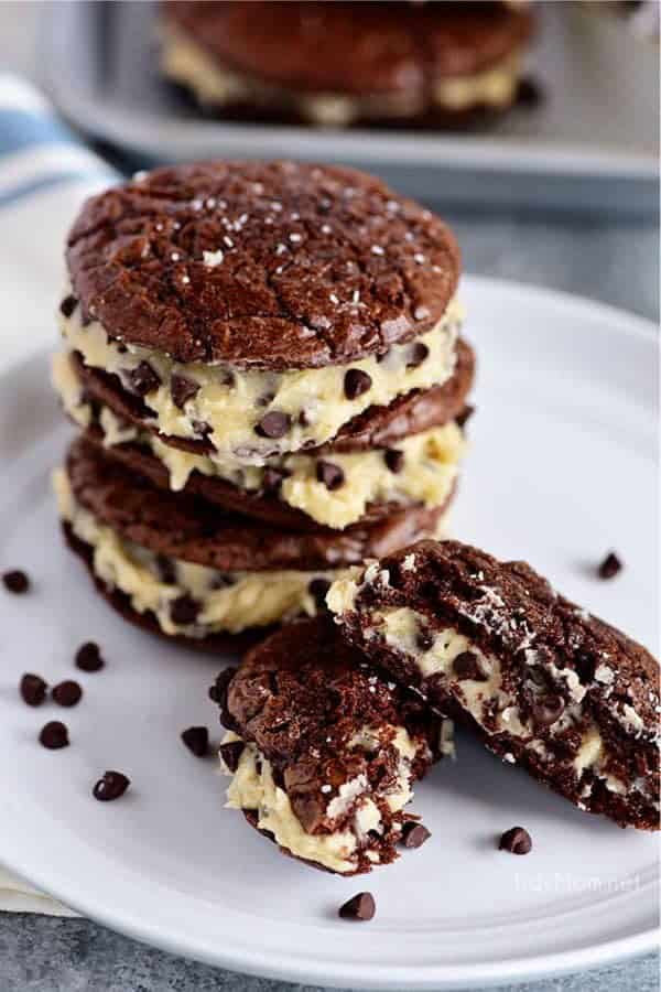 Sandwich Brownie Cookies with Cookie Dough Frosting