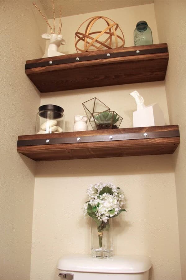 Bathroom Double Floating Shelves