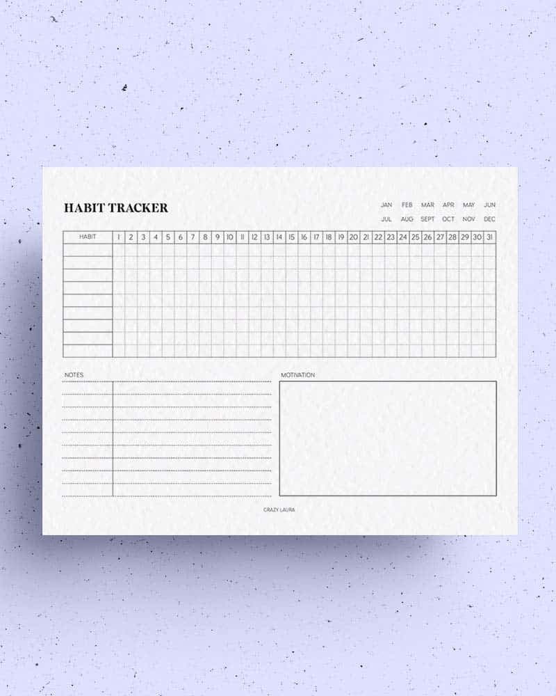 Habit Tracker – Horizontal