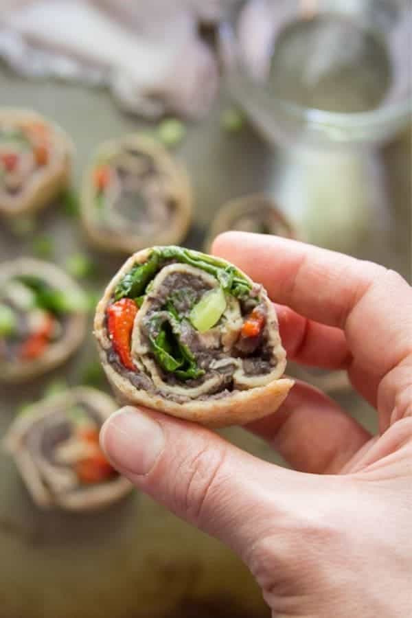 Southwest Black Bean Pinwheels