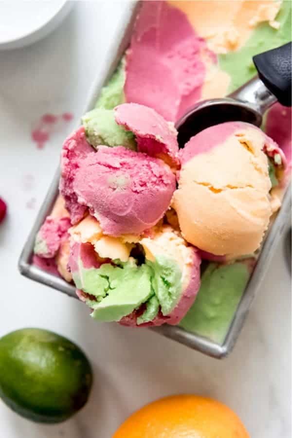 Homemade Rainbow Sherbet Recipe