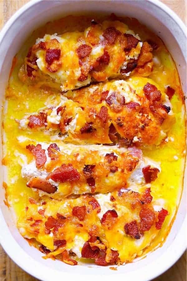 Bacon Cream Cheese & Cheddar Chicken Recipe