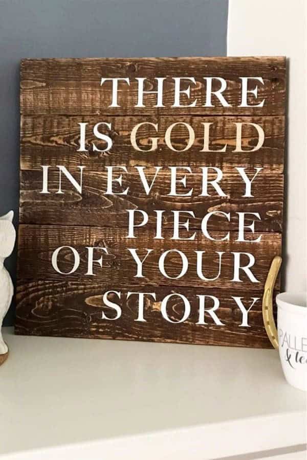 Wood Sign With Inspirational Quote