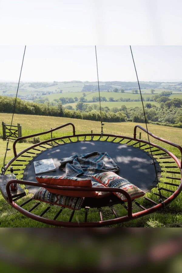 Rustic Trampoline Swing