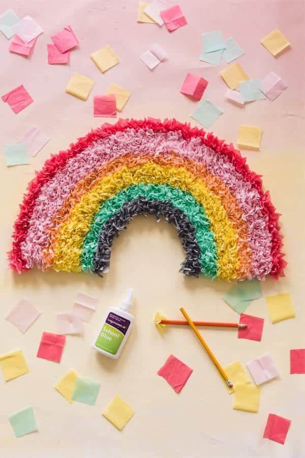 DIY Tissue Paper Rainbow