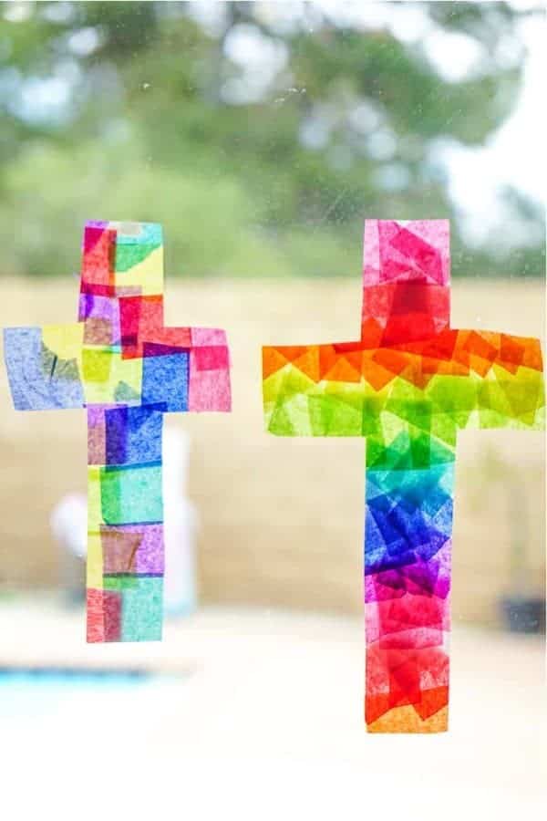 Easter Tissue Paper Suncatcher Craft