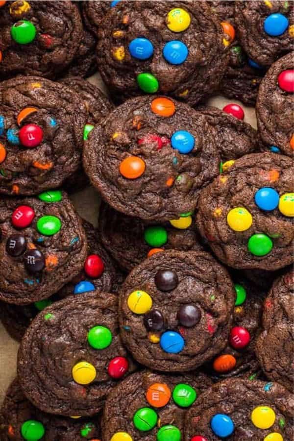 Double Chocolate M&M Cookies