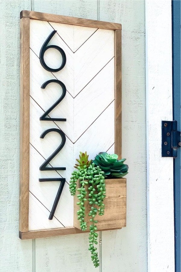 House Number Wooden Sign