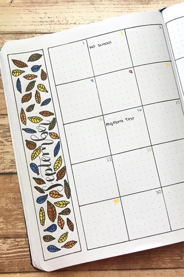 Autumn Monthly Spread