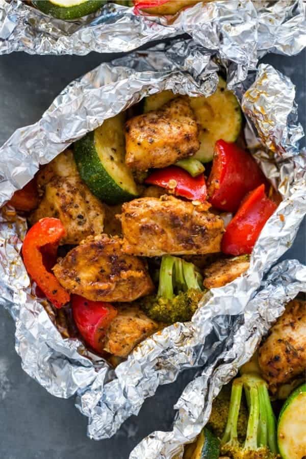 Foil Pack Cajun Chicken & Veggies