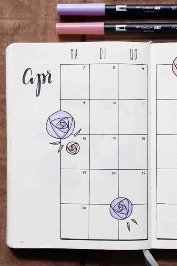 Easy FLower Monthly Spread