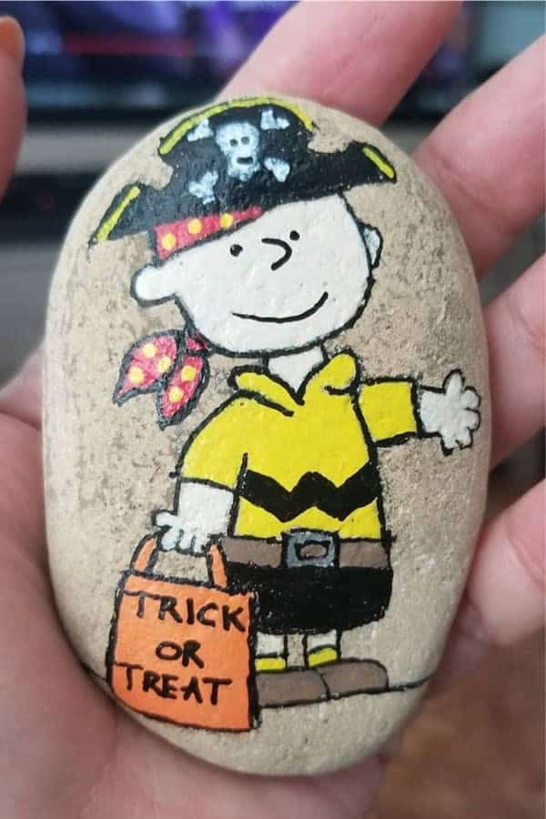 Trick Or Treat Painted Rock