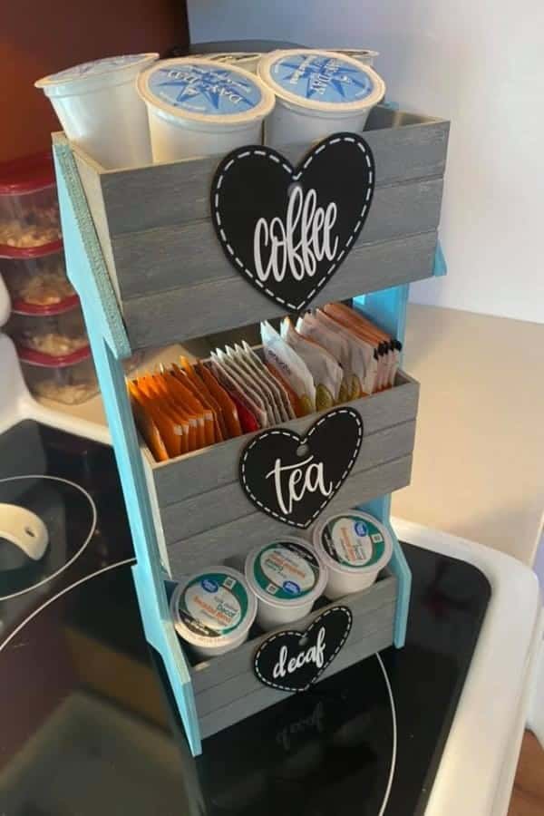 WOOD CRATE COFFEE ORGANIZER